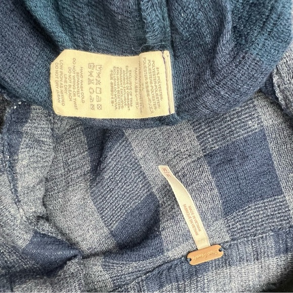 Free People Hey There Sunrise Button Down Gingham Sleeveless Shirt Blue M - Picture 14 of 15